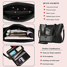 Load image into Gallery viewer, Purses and Handbags for Women Large Shoulder Tote Satchel Purse Work Bags with Matching Wallet (Black)
