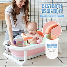Load image into Gallery viewer, Baby Bath Seat Infant Bath Seat Baby Bathtub Seat for Baby Sitting Up in The Tub Toddler Bath Seat 6 to 18 Months Baby Shower Seat Baby Bath Chair with Non-Slip Mat Toys Backrest Suction Cups (orange)
