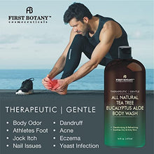Load image into Gallery viewer, ALL Natural Tea Tree Body Wash - Fights Body Odor, Athlete’s Foot, Jock Itch, Nail Issues, Dandruff, Acne, Eczema, Shower Gel for Women &amp; Men, Eucalyptus Aloe Skin Cleanser/body soap-16 fl oz
