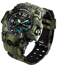 Load image into Gallery viewer, MJSCPHBJK Men's Analog Sports Watch Military Watch Outdoor LED Stopwatch Digital Electronic Watches Large Dual Display Waterproof Tactical Army Watches for Men
