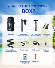 Load image into Gallery viewer, Inflatable SUP Paddleboards with Carrying Strap, Sportneer 10'6"x30"x6" Stand Up Paddle board Includes with Paddle, Non-Slip Deck, Valve Adapter, Backpack, Leash, Hand Pump,for Youth Adult Water Sport
