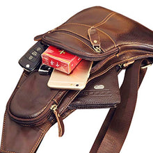 Load image into Gallery viewer, Leather Sling Bag Crossbody Backpack for Men Travel Outdoor Office Work Camping Hunting Hiking Shoulder Chest Pack Casual Daypack
