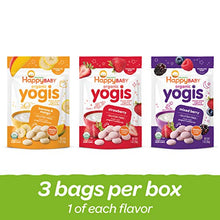 Load image into Gallery viewer, Happy Baby Organics Yogis Freeze-Dried Yogurt &amp; Fruit Snacks, 3 Flavor Variety Pack, 1 Ounce (Pack of 3)
