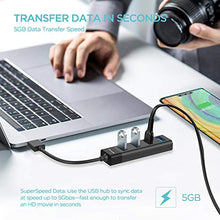 Load image into Gallery viewer, 4-Port USB 3.0 Hub, KEYMOX Compact Size Data USB Hub for MacBook, Mac Pro, Mac Mini, iMac, Surface Pro, XPS, PC, Flash Drive, Mobile HDD (Charging Not Supported)
