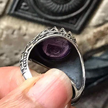 Load image into Gallery viewer, Natural Cabochan Amethyst 925 Solid Sterling Silver Men's Ring Size 9, 9.75, 10, 11, 11.75, 12, 13
