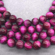 Load image into Gallery viewer, Daiwenwo Rose Tiger Eye Beads 8mm Gemstone Loose Natural Stone Round for Jewelry Making (Rose, 8mm(≈46pcs))
