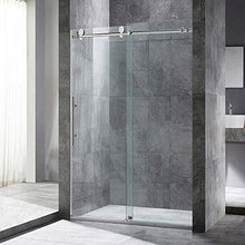Load image into Gallery viewer, WOODBRIDGE MSDC4876-B Frameless Sliding Glass Shower Door | 44"-48"W x 76"H | Brushed Nickel Finish
