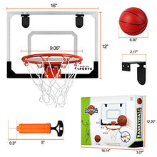 Load image into Gallery viewer, Indoor Mini Basketball Hoop Set with 3 Balls for Kids and Adults - Pro Mini Basketball Hoop for Door &amp; Wall with Complete Basketball Accessories Perfect Christmas Birthday Gifts for Kids Boys Teens
