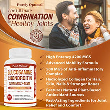 Load image into Gallery viewer, Premium Glucosamine Chondroitin MSM Supplement Tablets w/ Turmeric &amp; Boswellia - Max Strength Joint Pain Relief &amp; Lubrication, Anti-Inflammatory - Glucosamine Sulfate Joint Supplement for Men &amp; Women

