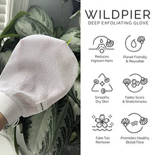 Load image into Gallery viewer, Wildpier Beauty Exfoliating Glove Mitt Body Scrub for Bath Shower Spa Hand Exfoliator Gloves, Dead Skin Cell Remover, Deep Exfoliation Scrubber, White
