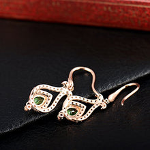 Load image into Gallery viewer, Lanmi 14k White Rose Yellow Gold Natural Emerald Sapphire Tourmaline Ruby Tsavorite Topaz Drop Dangle Earrings for Women Girls Valentine's Day Gift
