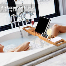 Load image into Gallery viewer, SereneLife Luxury Bamboo Bathtub Caddy Tray, Wood Brown

