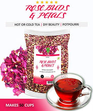 Load image into Gallery viewer, Dualspices Rose Buds &amp; Petals Tea 4 Oz - Food Grade Edible Fragrant Natural Healthy Best for Tea, Baking, Making Rose Water, Crafting Freshest Directly from BULGARIA
