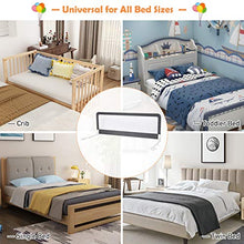 Load image into Gallery viewer, Costzon Double Sided Bed Rail Guard, 2 Pack, Extra Long Swing Down Safety Guard w/Straps for Toddler Convertible Crib, Folding Baby Bedrail for Kids Twin Double Full Queen King Mattress, Gray, 59 Inch
