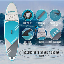 Load image into Gallery viewer, EGGORY Inflatable Stand Up Paddle Board,10'6"x 32"x 6" | SUP Surfboard with Premium SUP Accessories &amp; Backpack, Adj Paddle, Pump, Leash, Valve Adjuster | Youth &amp; Adult Surfing Boat, White
