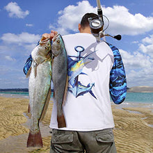 Load image into Gallery viewer, Palmyth Fishing Shirt for Men Long Sleeve Sun Protection UV UPF 50+ T-Shirts with Pocket (Sailfish/Anchor, Medium)

