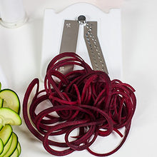Load image into Gallery viewer, Paderno World Cuisine 3-Blade Vegetable Slicer / Spiralizer, Counter-Mounted and includes 3 Stainless Steel Blades
