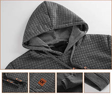 Load image into Gallery viewer, Mens Pullover Hoodie Long Sleeve Hooded Sweatshirt Casual Hoodies Square Pattern Beige M
