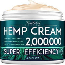 Load image into Gallery viewer, Рain Relief Hemp Cream 2,000,000 - Made in USA - Natural Hemp Extract Cream for Arthritis, Back &amp; Muscle Рain Relief - Efficient Inflammation Cream &amp; Carpal Tunnel Relief - Good for Skin Health
