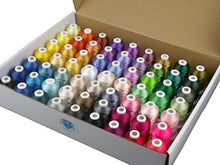 Load image into Gallery viewer, Simthread 63 Brother Colors Polyester Embroidery Machine Thread Kit 40 Weight for Brother Babylock Janome Singer Pfaff Husqvarna Bernina Embroidery and Sewing Machines 550Y

