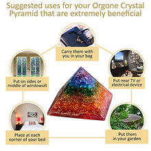 Load image into Gallery viewer, Crystal Vibe Energy Generator Orgone Pyramid for EMF Protection Healing Meditation Reiki Seven Chakra Balancing Natural Orgonite Stone Rainbow Large Size 75-80 mm
