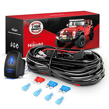 Load image into Gallery viewer, Nilight - 10013W NI -WA 07 LED Light Bar Wiring Harness Kit SASQUATCH LIGHTS 12V 5Pin Rocker Switch Laser On off Waterproof Switch Power Relay Blade Fuse-2 Lead,2 Years Warranty
