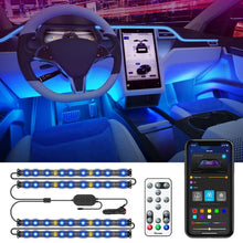Load image into Gallery viewer, Govee Car LED Lights, Smart Car Lights with APP Control, Music Sync Interior Car Lights with 7 Scene Modes and 16 Million Colors, 2 Lines Design RGB Under Dash Car Lighting with Car Charger, DC 12V

