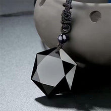 Load image into Gallery viewer, COOLSOME Obsidian/Tiger-stone Natural Stone Amulet Hexagram Pendant Necklace for Him/Her Couples Men Women (Hexagon)

