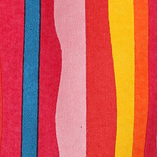 Load image into Gallery viewer, Canvas Tote Bags - Reusable Grocery Bag - Printed Cotton Shopping Bag - Eco Friendly Super Strong Reusable Washable Bags 19x16.5 Inches, 12.5 Inch Handle PINK YELLOW STRIPS

