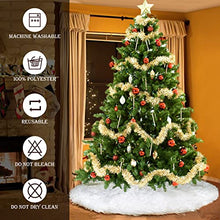 Load image into Gallery viewer, Christmas Tree Skirt, 50 Inch Thicker &amp; Ultra Soft White Christmas Plush Tree Skirt, Machine Washable &amp; Dryable Snowy White Fur Tree Skirt for Christmas Decorations and Ornaments
