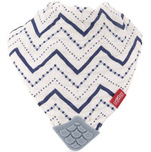 Load image into Gallery viewer, Nuby Reversible 100% Natural Cotton Muslin 3 Piece Teething Bib, Green/Grey/Blue, Dinosaur/Bear/Stripes
