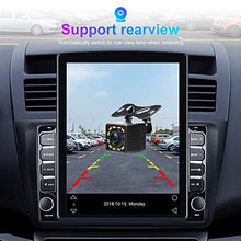 Load image into Gallery viewer, Android 9.0 Double Din GPS Navigation Car Stereo, 9.7'' Vertical Touch Screen 2.5D Tempered Glass Mirror Bluetooth Car Radio with Backup Camera
