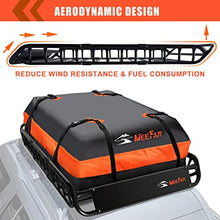 Load image into Gallery viewer, MeeFar Roof Rack Carrier Basket Universal Rooftop Cargo Carrier Basket 51" X 36" X 5" + Waterproof Cargo Bag 15 Cubic Feet (44" 34" 17"), and Cargo Net with Attachment Hooks, Ratchet Straps
