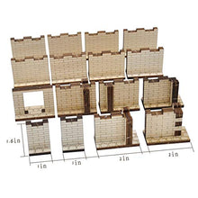 Load image into Gallery viewer, D&amp;D Dungeon Brick Walls (Set of 16) Wood Laser Cut 2" x 1" 3D Modular Terrain Tiles 28mm Scale Perfect for Dungeons &amp; Dragons, Warhammer and Other Tabletop RPG
