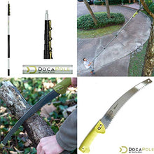 Load image into Gallery viewer, DocaPole 7-30 Foot Telescoping Extension Pole + GoSaw Attachment Pruning Pole Saw; Extendable Limb Saw and Trimmer For Tree Pruning on Branches Less than 2" Diameter; Includes Feather Duster
