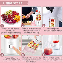 Load image into Gallery viewer, Portable Blender, Bariicare Personal Smoothies and Shakes Travel Blender, 4000mAh USB Rechargeable Juicer Cup (Pink)
