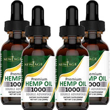 Load image into Gallery viewer, Hemp Oil - 4 Pack - 1000mg of Hemp - Grown &amp; Made in USA - Natural Hemp Drops - by NewAge
