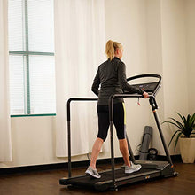 Load image into Gallery viewer, Sunny Health &amp; Fitness Walking Treadmill with Low Wide Deck and Multi-Grip Handrails for Balance, 295 LB Max Weight - SF-T7857,Black
