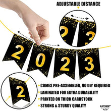 Load image into Gallery viewer, Large, Happy New Year 2023 Banner - 8 Feet, No DIY | Happy New Year Sign, New Years Eve Party Supplies 2023 | Happy New Year Banner 2023 Sign for NYE Decorations 2023 | NYE 2023 New Years Decorations
