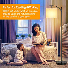 Load image into Gallery viewer, LED Floor Lamp for Living Room, Modern Standing Lamp for Bedroom, Classic Reading Floor Lamps with Lamp Shade Suits Farmhouse and Mid Century Modern for Study Office, E26 LED Bulb Included, Black
