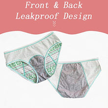 Load image into Gallery viewer, 4 Pack Teen Girls Protective Panties Leak Proof Underwear Heavy Flow Women Postpartum Briefs (GEGP+BTRO, S)

