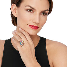 Load image into Gallery viewer, Ross-Simons Oval Kingman Turquoise Ring in 18kt Gold Over Sterling. Size 7
