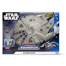 Load image into Gallery viewer, STAR WARS MICRO GALAXY SQUADRON Assault Class Millennium Falcon - 7-Inch Vehicle with 1-Inch Han Solo, Chewbacca, Princess Leia and OBI-Wan Kenobi Micro Figures
