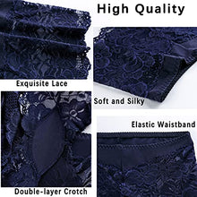 Load image into Gallery viewer, Women's Lace Underwear Regular &amp; Plus size Boyshorts Soft Hipster Panties Comfort Sexy Sheer Panty – Pack of 6 Size 2XL (9144-B, 2XL)
