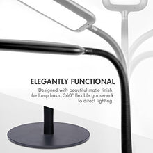 Load image into Gallery viewer, Tenergy LED Floor Lamp Desk Lamp, 2-in-1 Dimmable Task Lamp with 4 Color Temperatures, 5 Dimming Levels, 60-Min Timer, Flexible Gooseneck, Touch Control Floor Lamp for Reading/Crafting, 2000 Lumens
