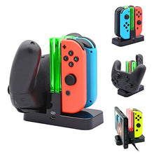 Load image into Gallery viewer, FastSnail Controller Charger Compatible with Nintendo Switch, Charging Dock Stand Station Compatible with Switch Joy-con and Pro Controller with Charging Indicator and Type C Charging Cable
