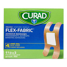 Load image into Gallery viewer, Curad Fabric Adhesive Knuckle Bandages, Finger Bandages for Knuckles (Pack of 100), Natural
