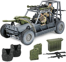 Load image into Gallery viewer, Click N' Play Military Desert Patrol Vehicle (DPV) Buggy, 16 Piece Action Figure Play Set with Accessories Including Army Gear &amp; Military Buggy, Army Playset for Boys 3+ , White
