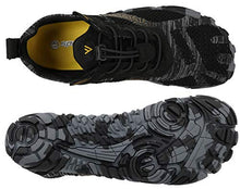 Load image into Gallery viewer, WHITIN Men's Trail Running Shoes Minimalist Barefoot 5 Five Fingers Wide Width Toe Box Gym Workout Fitness Low Zero Drop Male Parkour Road Sport Breathable Beach Black Size 12

