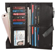 Load image into Gallery viewer, Mou Meraki Women RFID Blocking Real Leather Bifold Wallets For Women-Shield Against Identity Theft (Black)
